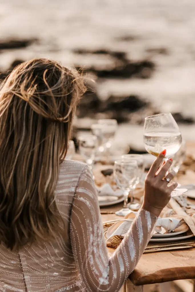 celebrate by the sea, elegant bride enjoy moment