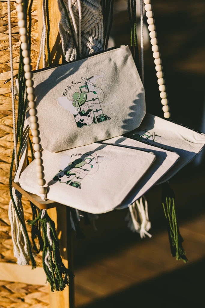 bags with custom travel-inspired design